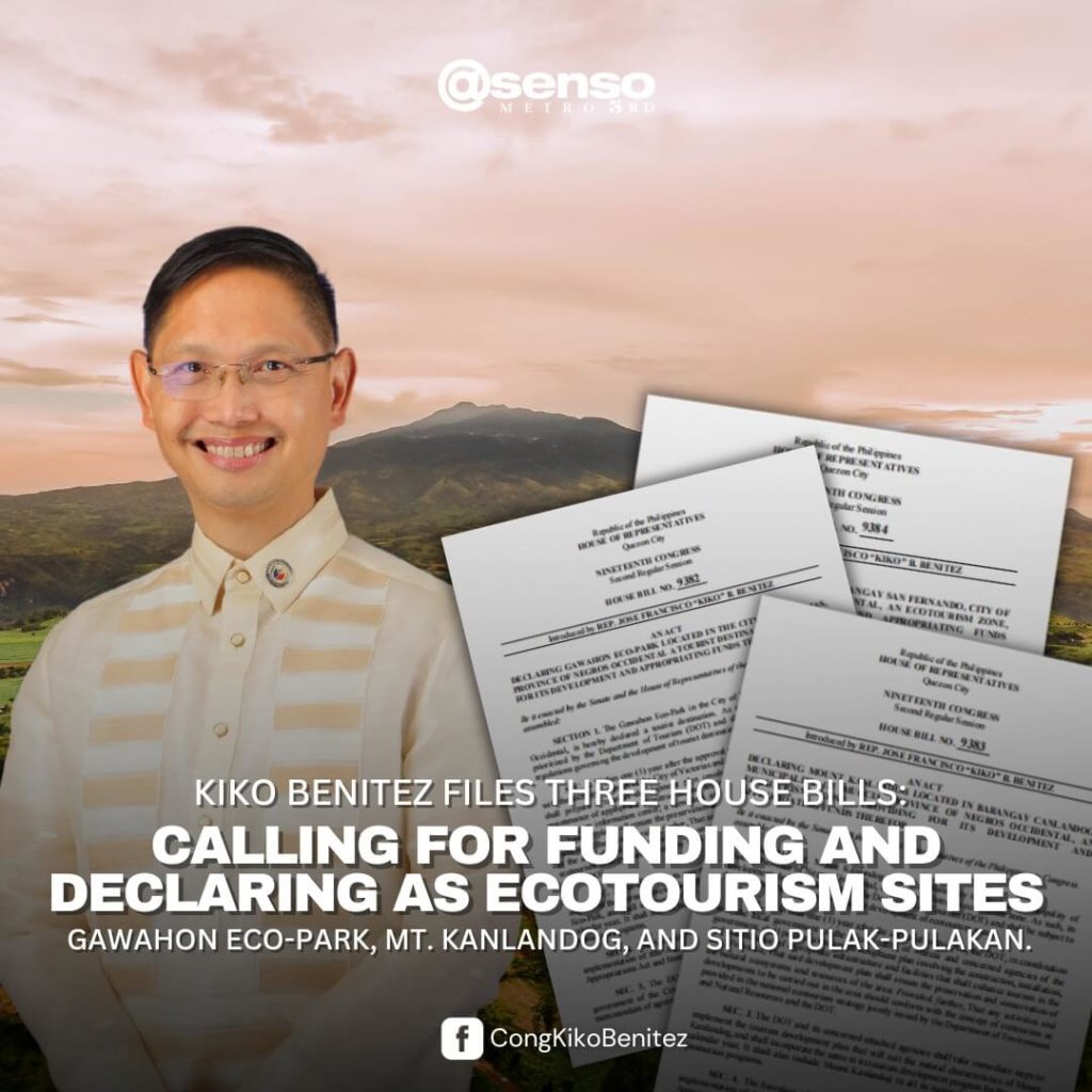 Cong. Kiko calls for national funding for 3 Negros ecotourism sites