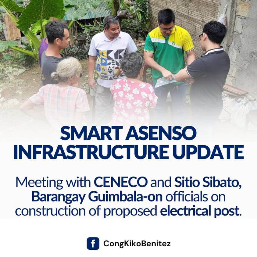 SMART ASENSO INFRASTRUCTURE UPDATE Meeting with CENECO and Sitio Sibato, Barangay Guimbala-on officials on construction of proposed electrical post.