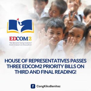 House of Representatives Passes Three EDCOM2 Priority Bills on Third and Final Reading