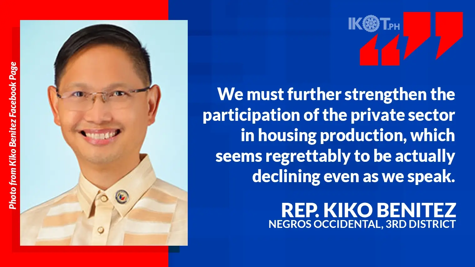 BENITEZ LEADS REVIEW OF HOUSING PRICE CEILINGS