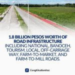 1.8 BILLION PESOS WORTH OF ROAD INFRASTRUCTURE INCLUDING NATIONAL, BANOCEH, TOURISM, LOCAL, OFF-CARRIAGE WAY, FARM-TO-MARKET, AND FARM-TO-MILL ROADS